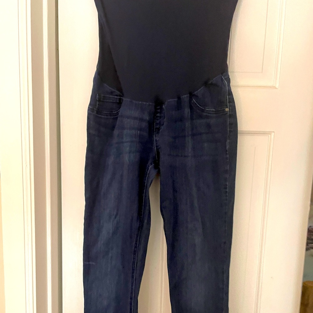 Indigo blue maternity jeans